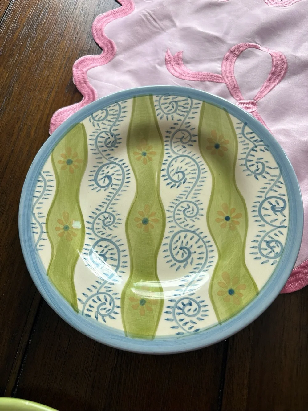 Pottery Barn Decorative Ceramic Bowls in Blue and Green - Set of 4
